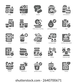 Nutrition Plan Icon pack for your website, mobile, presentation, and logo design. Nutrition Plan Icon solid design. Vector graphics illustration and editable stroke.