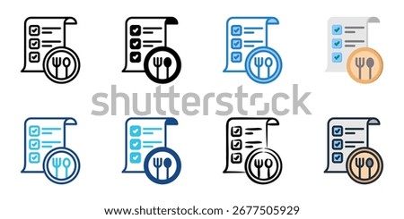 Nutrition Planning icon set multiple style collection 

