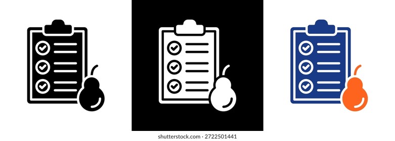 Nutrition Program Icon Set Glyph Vector Illustration