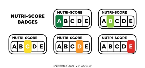Rótulos de pontuação nutricional. Alimentos saudáveis