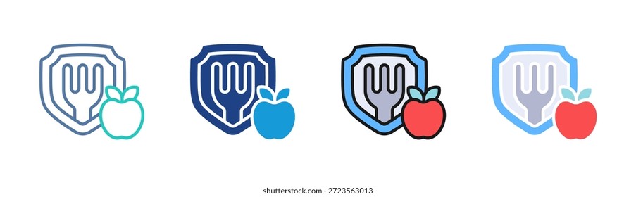 Nutrition Shield-Symbol setzt mehrere Stilkollektionen