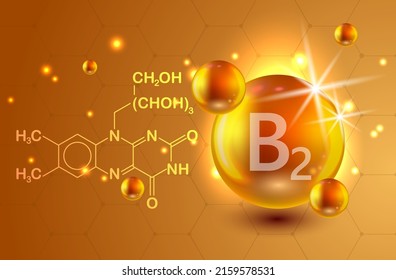 Nutrition sign vector concept. The power of vitamin B2