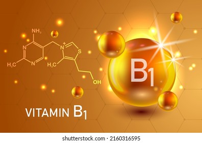 Nährwertzeichen, Vektorkonzept. Die Kraft des Vitamins B1	
