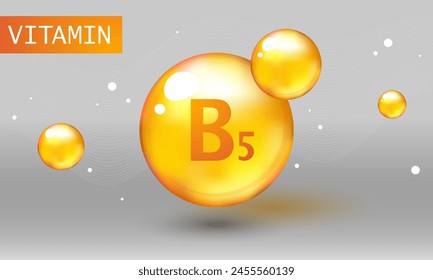 Nutrition sign vector concept. The power of vitamin B5. Chemical formula