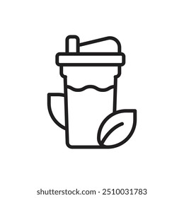 Nutrition Smoothie Outline Icon Vector Illustration