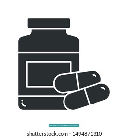 Nutrition and supplement icon vector illustration logo template for many purposes. Isolated on white background.