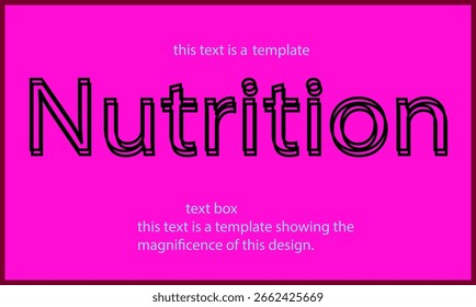  nutrition text written in lowercase letters.Vector lettering design.