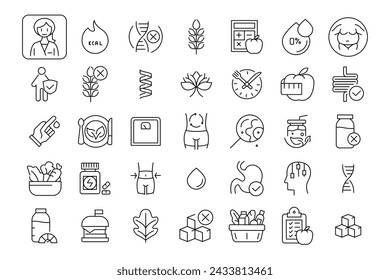 nutrition type outline thin icon vector design