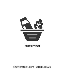 icono del vector de nutrición. signo plano relleno para concepto móvil y diseño web. Símbolo, ilustración del logotipo. Gráficos vectoriales