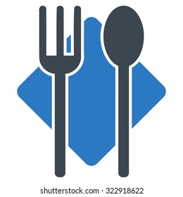Nutrition vector icon. Style is bicolor flat symbol, smooth blue colors, rounded angles, white background.