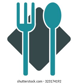 Nutrition vector icon. Style is bicolor flat symbol, soft blue colors, rounded angles, white background.