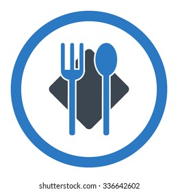 Nutrition vector icon. Style is bicolor flat rounded symbol, smooth blue colors, rounded angles, white background.