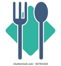 Nutrition vector icon. Style is bicolor flat symbol, cobalt and cyan colors, rounded angles, white background.