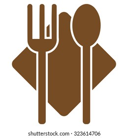 Nutrition vector icon. Style is flat symbol, brown color, rounded angles, white background.