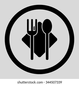 Nutrition vector icon. Style is flat rounded symbol, black color, rounded angles, light gray background.