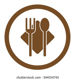 Nutrition vector icon. Style is flat rounded symbol, brown color, rounded angles, white background.