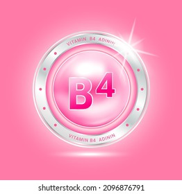 Nutrition vitamin A label pink aluminum sign. Foods vitamins and minerals logo products template design. Medical food supplement concepts. 3D Realistic Vector EPS10.