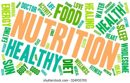 Nutrition Word Cloud On White Background Stock Vector (Royalty Free ...