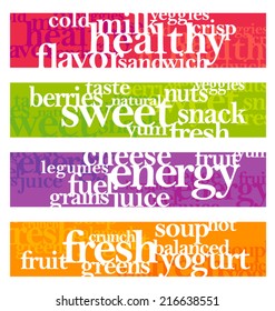 nutrition words banner set