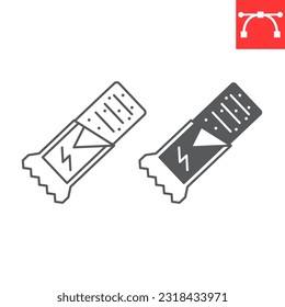 Nutritional bar line and glyph icon, supplements and vitamins, protein bar vector icon, vector graphics, editable stroke outline sign, eps 10.