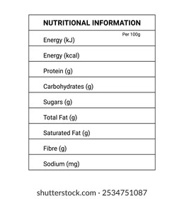 nutritional information table design
nutrition table for packaging vector
calories table design for packaging
nutritional facts table design black and white