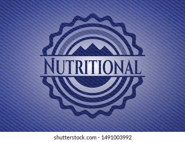 Nutritional with jean texture. Vector Illustration. Detailed.