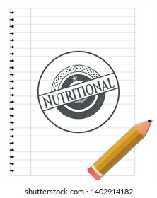 Nutritional with pencil strokes. Vector Illustration. Detailed.