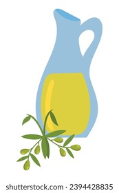 nutritional products in olive oil vector isolated