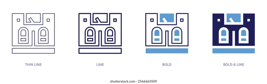 Nutritional scale icon in 4 different styles. Thin Line, Line, Bold, and Bold Line. Duotone style. Editable stroke.