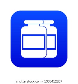 Nutritional supplement for athletes icon digital blue for any design isolated on white vector illustration