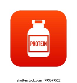 Nutritional supplement for athletes icon digital red for any design isolated on white vector illustration