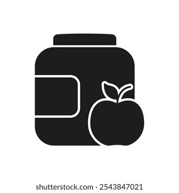 Nutritional Supplement and Health Food Silhouette Icon. Dietary Products and Nutritional Supplements. Isolated Vector Illustration.