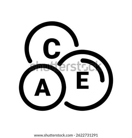 Nutritional Supplement Symbol Highlighting Essential Vitamins A C and E