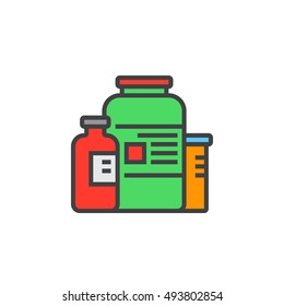 nutritional supplements line icon, filled outline vector sign, linear colorful pictogram isolated on white. logo illustration