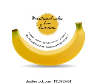 Nutritional value from banana, vector illustration and design.