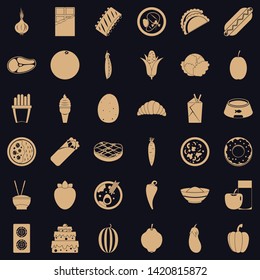Nutritional value icons set. Simple set of 36 nutritional value vector icons for web for any design