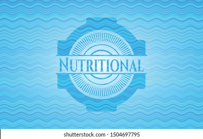 Nutritional water representation emblem background. Vector Illustration. Detailed.