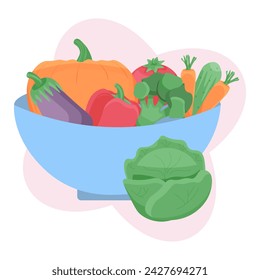 Nutritionist concept. Calorie control and diet concept. Vector illustration in flat style. vegetables and healthy food.