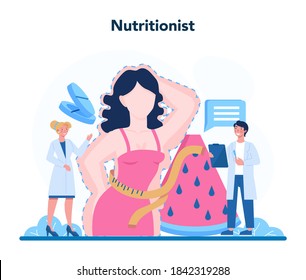 Nutritionist Concept Nutrition Therapy Healthy Food Stock Vector Royalty Free