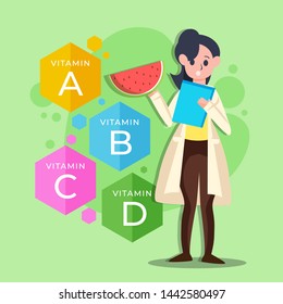 Nutritionist and Dietitians Vector Illustration Design for Poster and Another Purpose