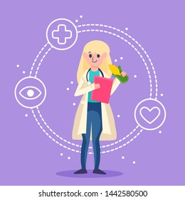 Nutritionist and Dietitians Vector Illustration Design for Poster and Another Purpose