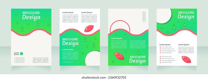 Nutritionist healthy eating guideline blank brochure layout design. Vertical poster template set with empty copy space for text. Premade corporate reports collection. Editable flyer paper pages