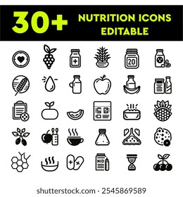 nutricionista, alimentos saudáveis, dieta, glúten, carboidratos, proteína, leite, energia, comer, caloria, água, ícone, ícones, vitaminas, banana, vitamina, fruta, vegetais, vegetal, maçã, limão, saúde