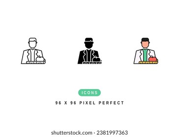 Nutritionist Icon. Food Dietician Specialist Symbol Stock Illustration. Vector Line Icons For UI Web Design And Presentation