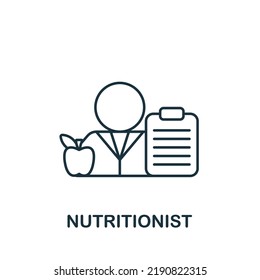 Nutritionist icon. Line simple icon for templates, web design and infographics