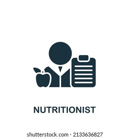 Nutritionist icon. Monochrome simple icon for templates, web design and infographics