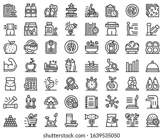 Nutritionist icons set. Outline set of Nutritionist vector icons for web design isolated on white background