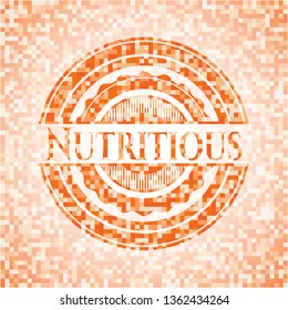 Nutritious abstract orange mosaic emblem