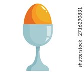 Nutritious breakfast with boiled egg served in egg cup, perfect start to the day