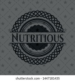 Nutritious dark badge. Vector Illustration. Detailed.